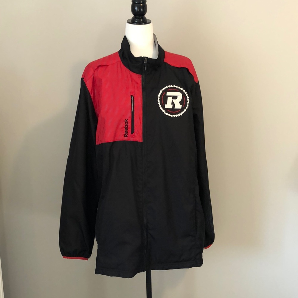 Ottawa RedBlacks CFL Reebok Mens XL Windbreaker/Jacket Bonus🆕Beer Koozie